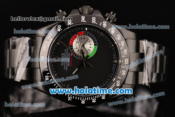 Rolex Daytona Brevet Asia ST16 Automatic with 3@Sec Full PVD with Black Dial and Silver Markers - Click Image to Close